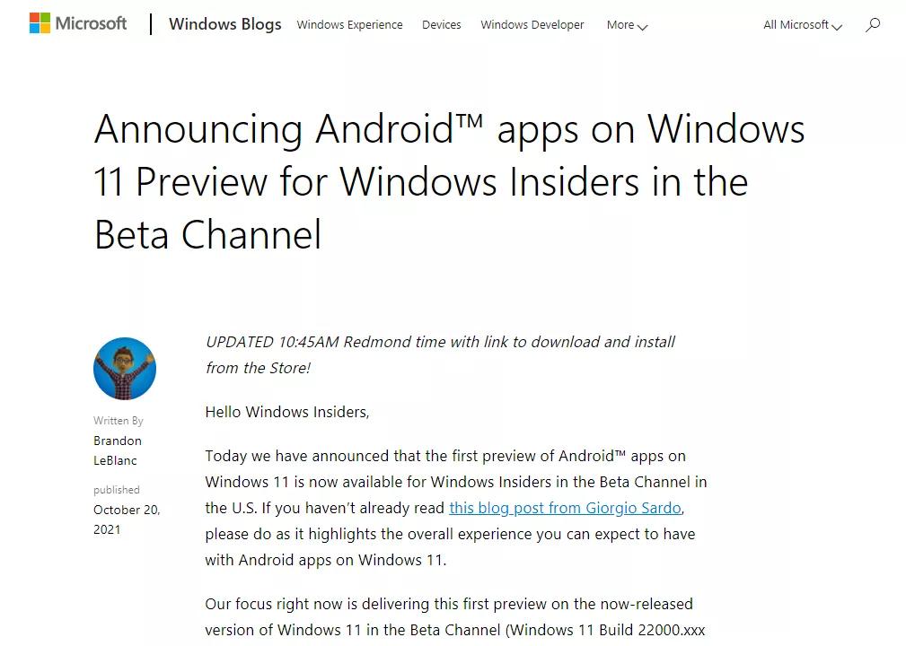 图片[2]-Win11 Beta版已支持安卓应用！可直接使用Android，附教程赶紧更-花园博客